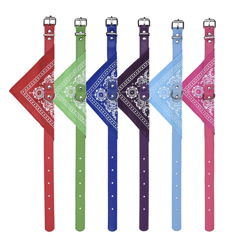 CM Cosmos Pet Bandana Puppy Dog Scarf Collar Neckchief with Adjustable Buckle for Dog Cat Decoration Pack of 6 (Large) - Image 1